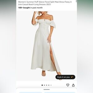 Elegant Off-Shoulder White Maxi Dress